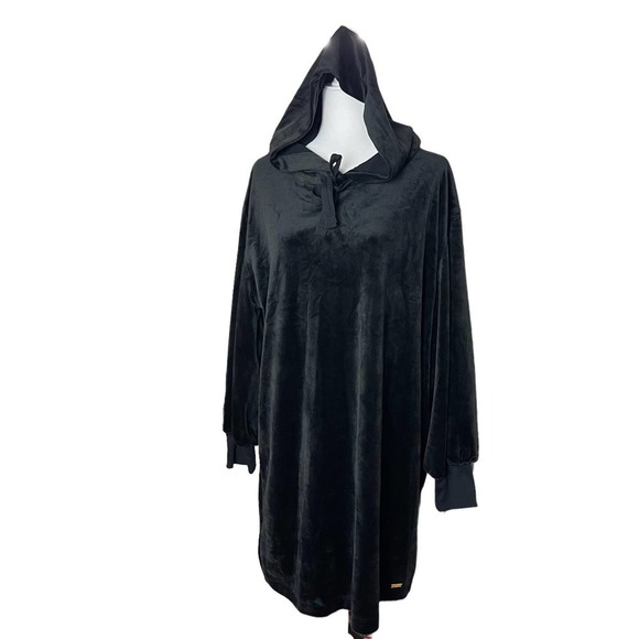 New Calvin Klein Velour Hoodie Black Dress Size XL - Picture 5 of 14